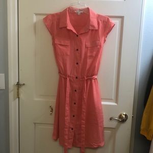 Coral Banana Republic collared dress